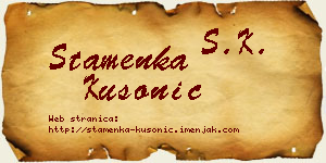 Stamenka Kusonić vizit kartica